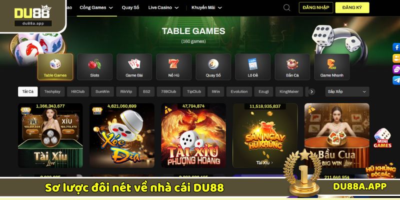 Trang chủ nhà cái DU88 với các dịch vụ đa dạng