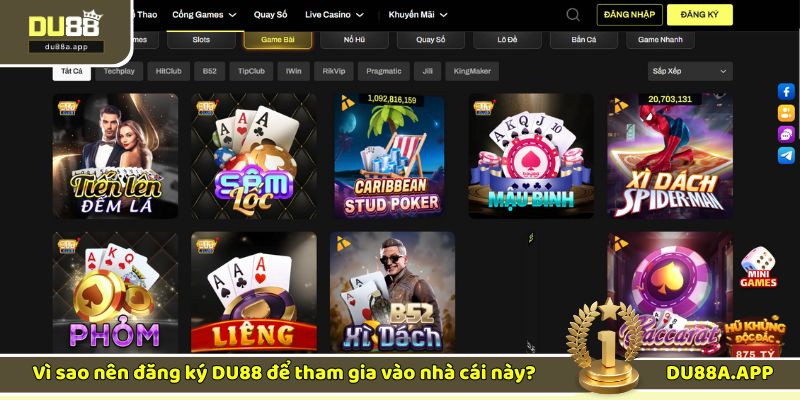 Người chơi đăng ký DU88 để trải nghiệm game hot nhất thị trường